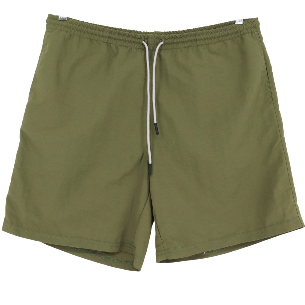 American Giant Mens Casual Swim Shorts Size L Olive Green Mesh Lined USA Made